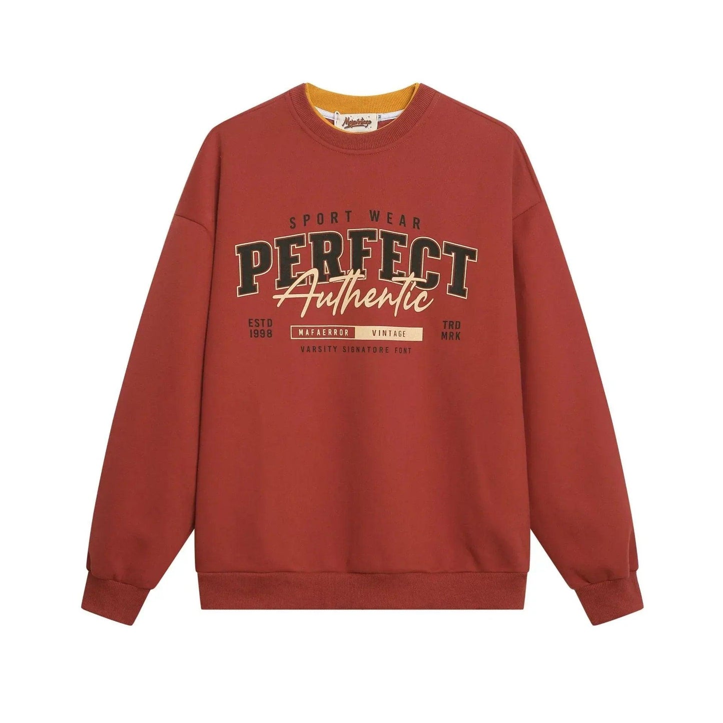 Round neck sweatshirt loose fit for men and women | MuddyStock Originals Tangerine Red