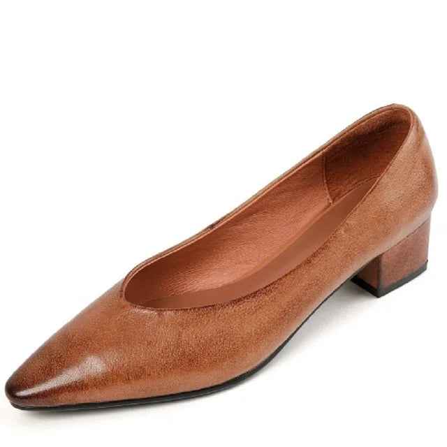 Classic Concise Women's Pumps Heels Caramel eprolo