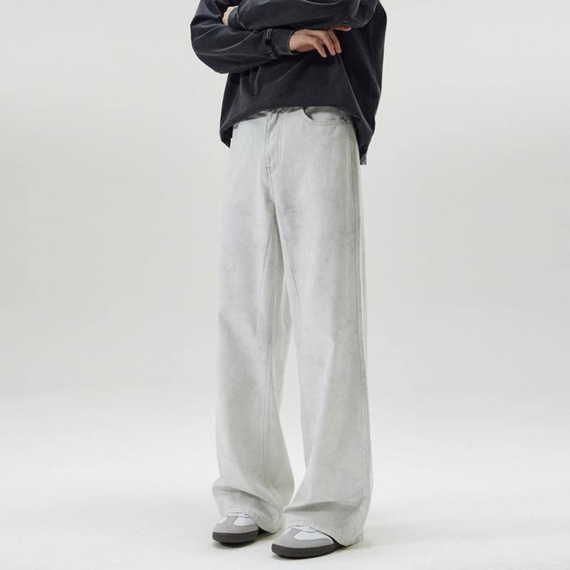 Men's Marble Dark Pattern Casual Trousers White
