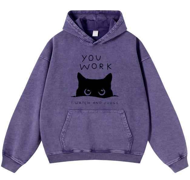 Loose Batik European Hoodie For Women Purple
