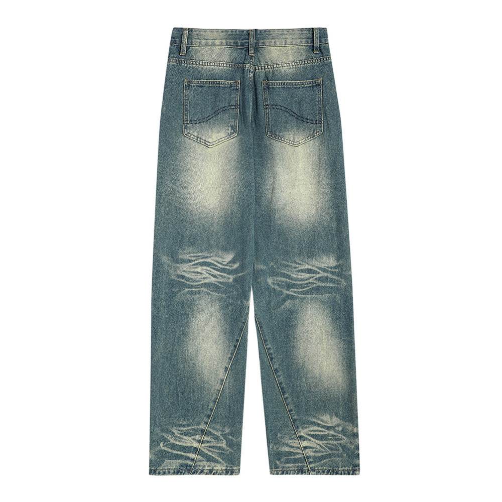 Washed Denim Loose Jeans For Men MuddyStock