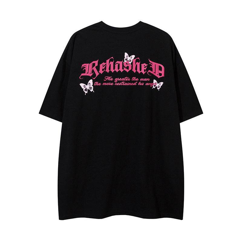 Butterfly Printed Short Sleeve T-shirt For Women MuddyStock