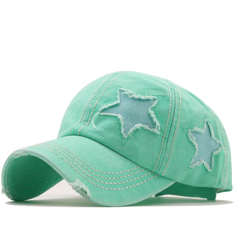 Washed And Worn Pentagram Baseball Cap Green MuddyStock