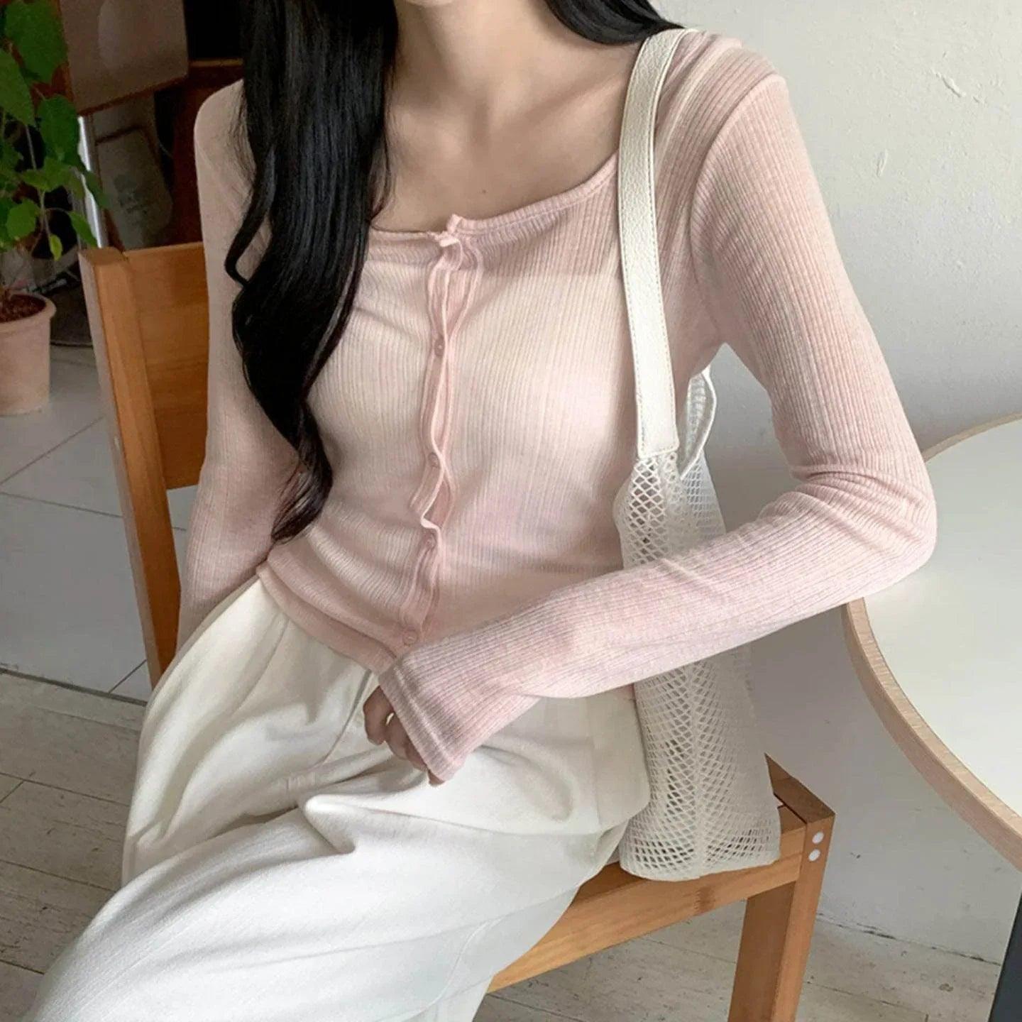 Long sleeved knitted top for women | MuddyStock Originals