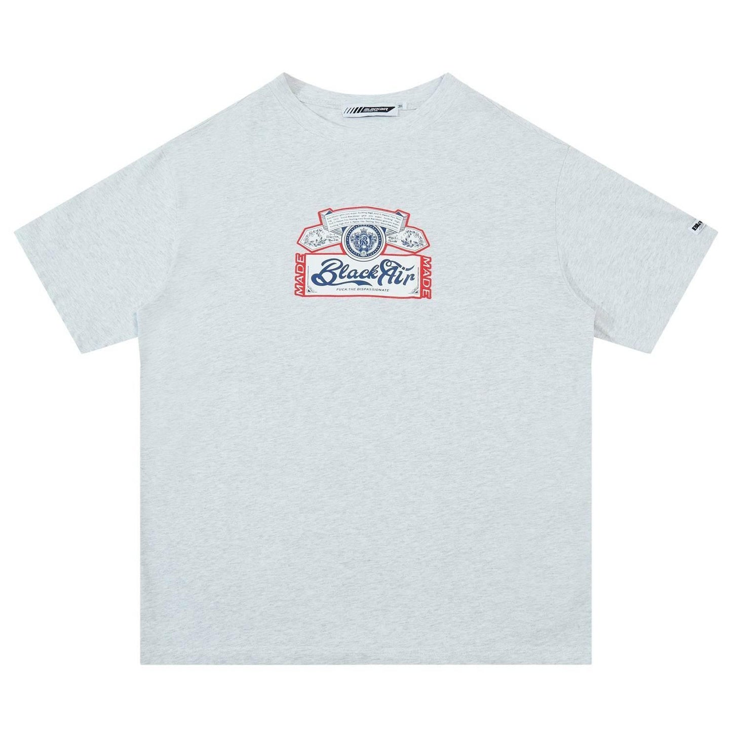 Street Women's Wear Spoof Beer Vintage T-shirt Flower Gray