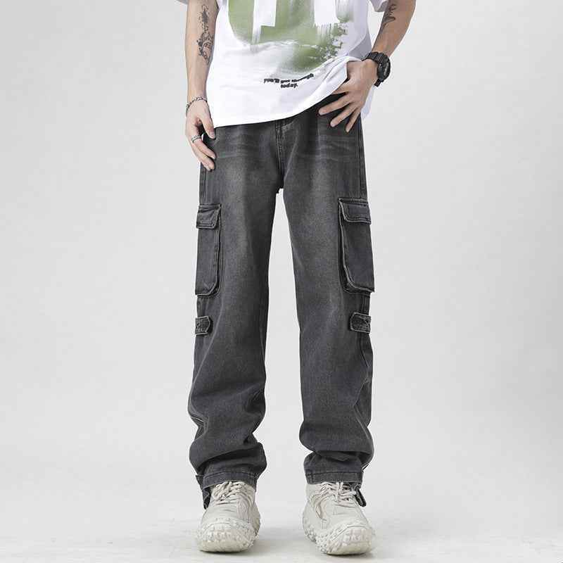 Retro Multi-pocket Workwear Jeans For Men MuddyStock