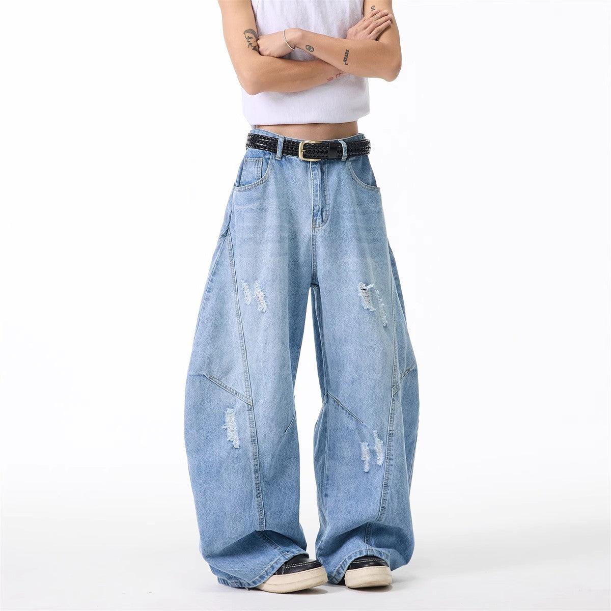 American-style Tailored Bootcut Jeans For Men Light Blue All Products