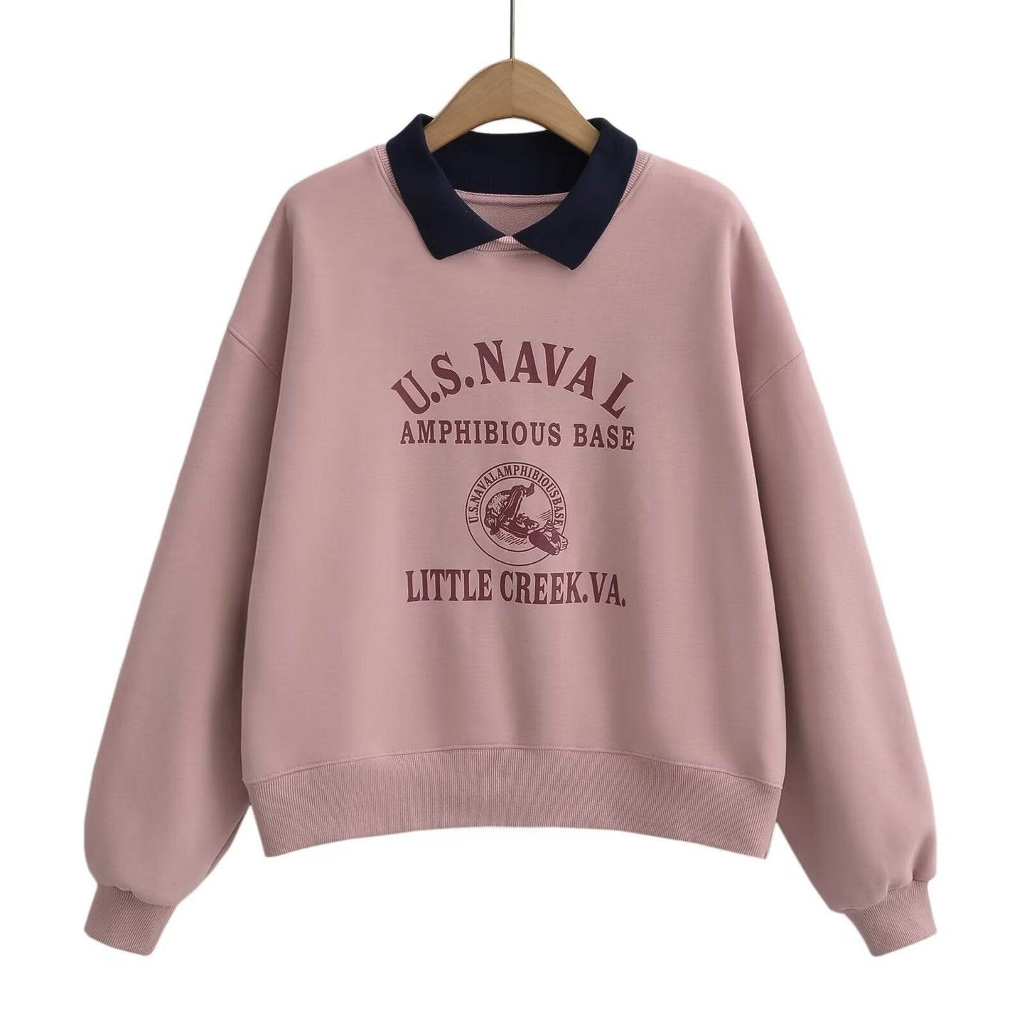 Letter printed sweatshirt for women | MuddyStock Originals Pink One Size MuddyStock
