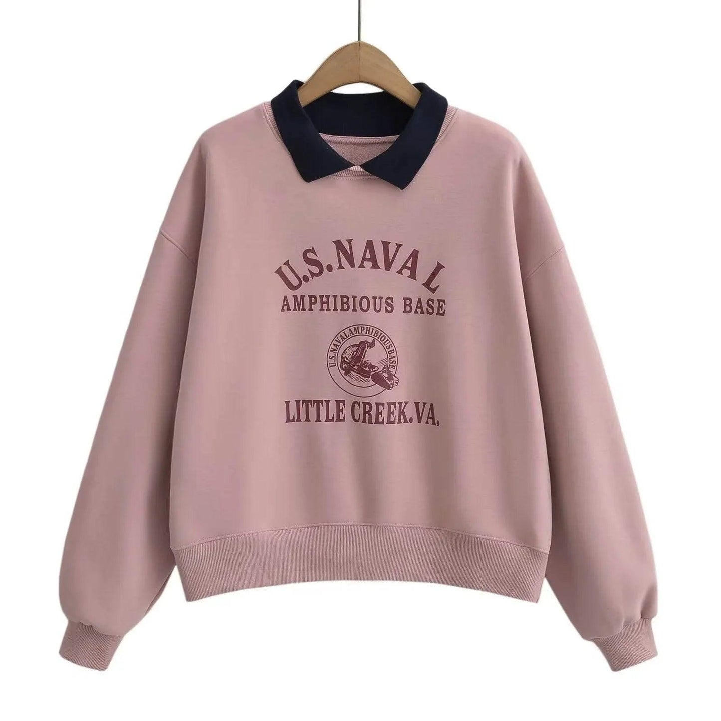 Letter printed sweatshirt for women | MuddyStock Originals Pink One Size