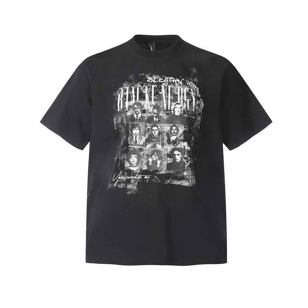 American Retro Portrait Print Short Sleeve T-Shirt For Men | MuddyStock Originals Black