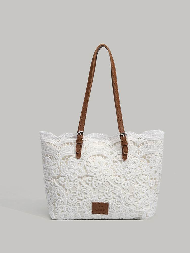 Mori Style Western Style Lace Lace Handbag White MuddyStock
