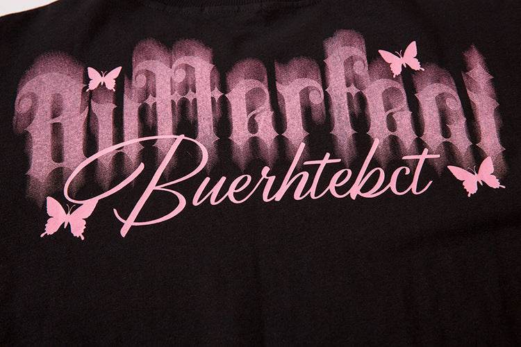 American High Street Butterfly Printed T-shirt For Men And Women MuddyStock