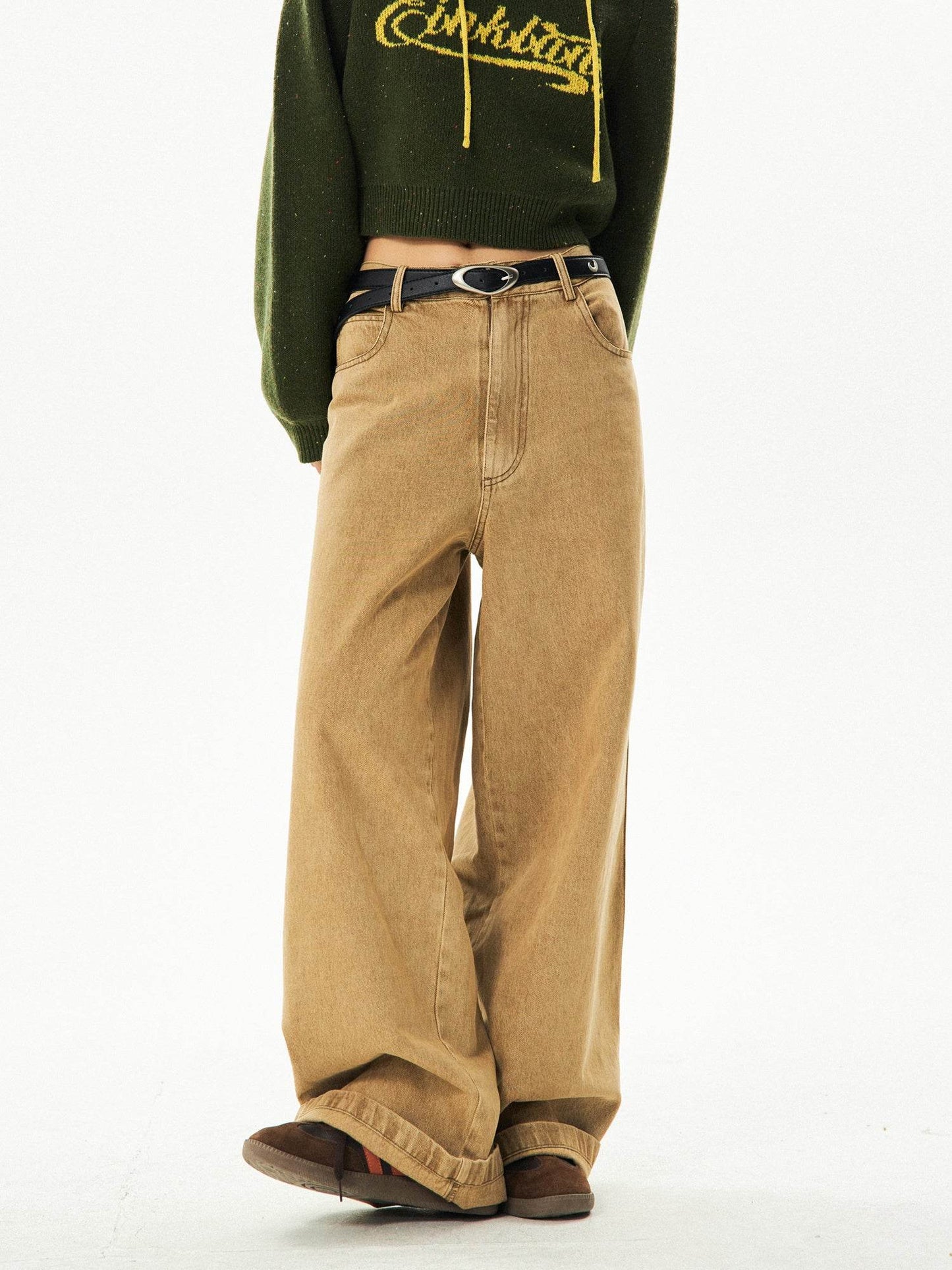 Retro Drooping Slimming Straight-leg Pants MuddyStock