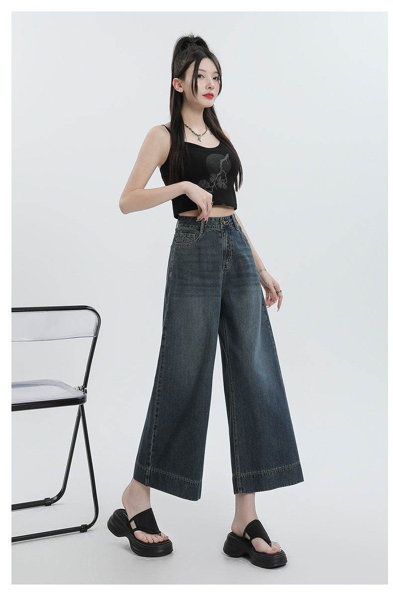 Straight Pear Shapes Ice Silk Wide-leg Pants MuddyStock