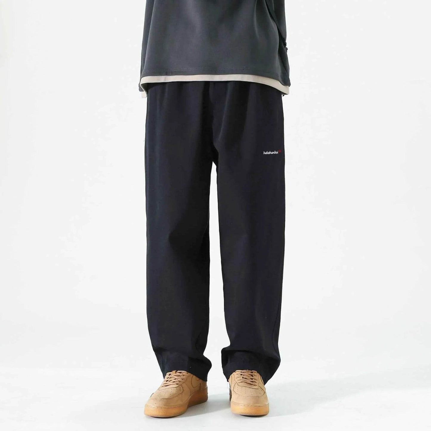 Men's Loose Cargo Pants Straight Casual Trousers 9217 Black MuddyStock