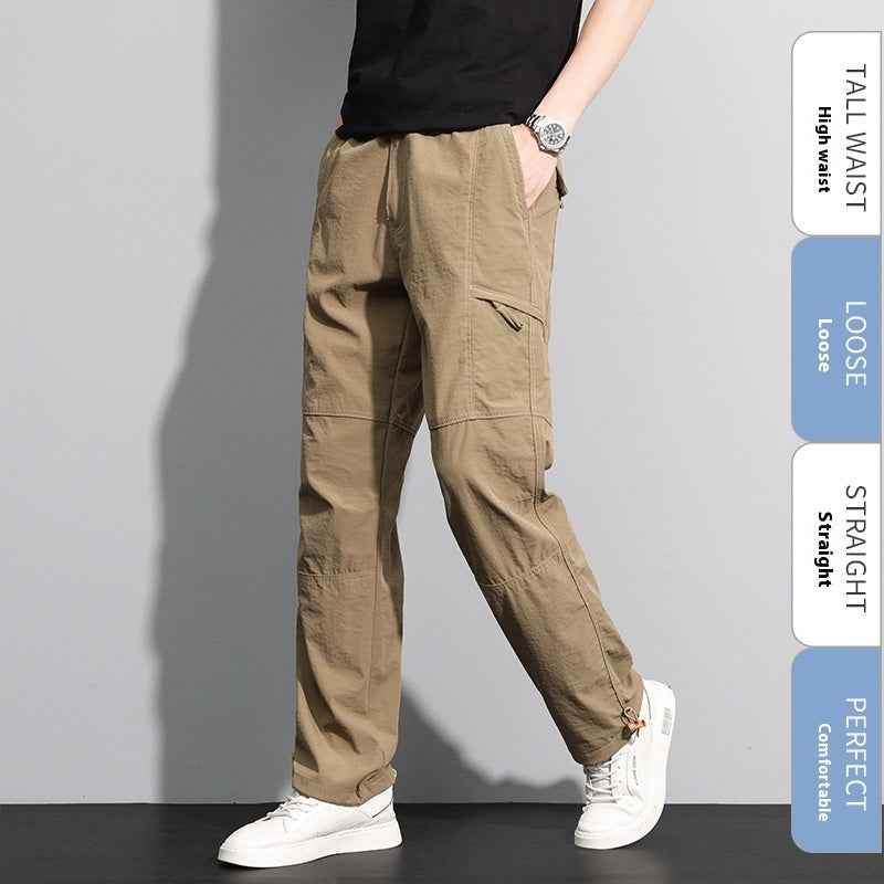 Thin Overalls Men's Casual Loose Ultrathin Khaki Straight Khaki MuddyStock