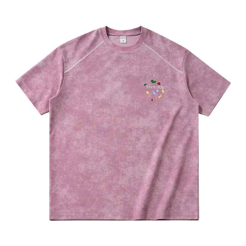 Snowflake Climbing Print Short-Sleeve T-Shirt For Men Pink null