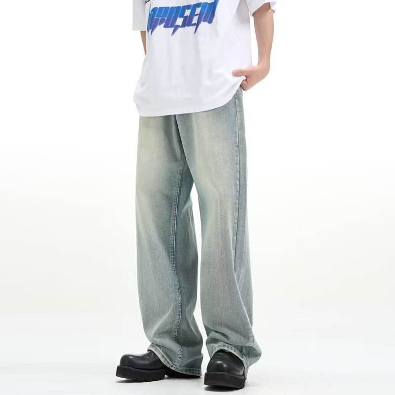 Retro Trousers Loose Casual Blue MuddyStock
