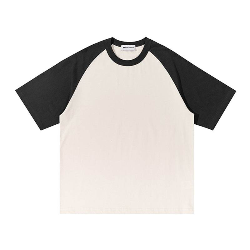 Loose-fitting Casual T-shirt For Men And Women Beige And Dark Gray MuddyStock