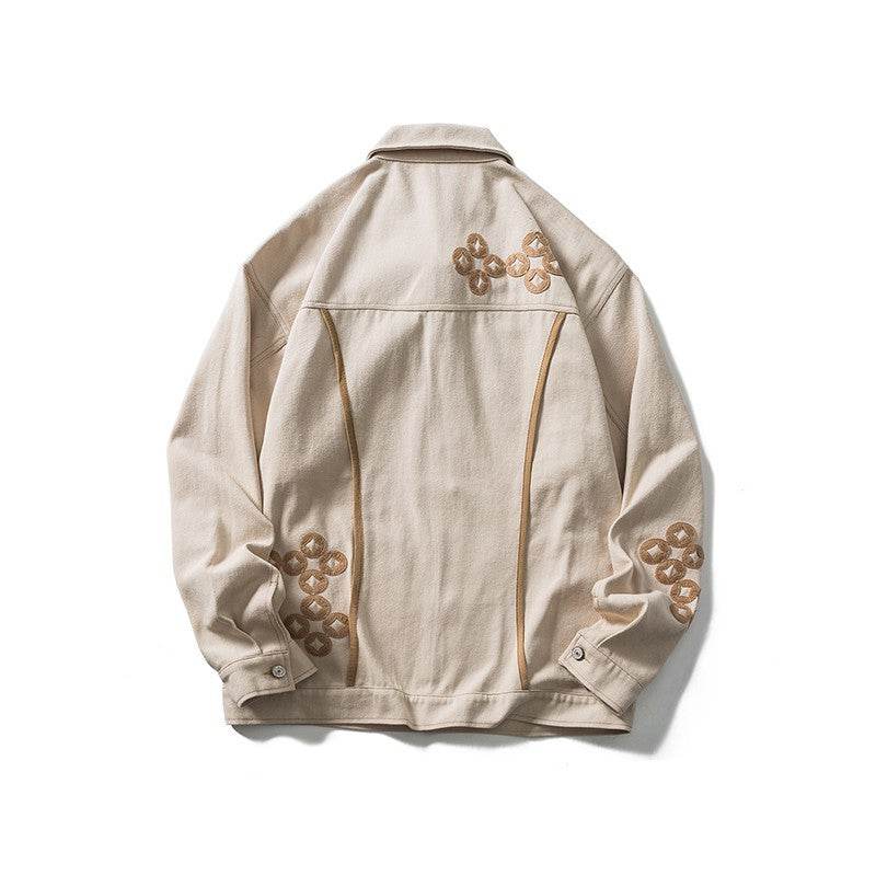 Copper Coin Embroidered Multi-pocket Jackets For Men And Women MuddyStock