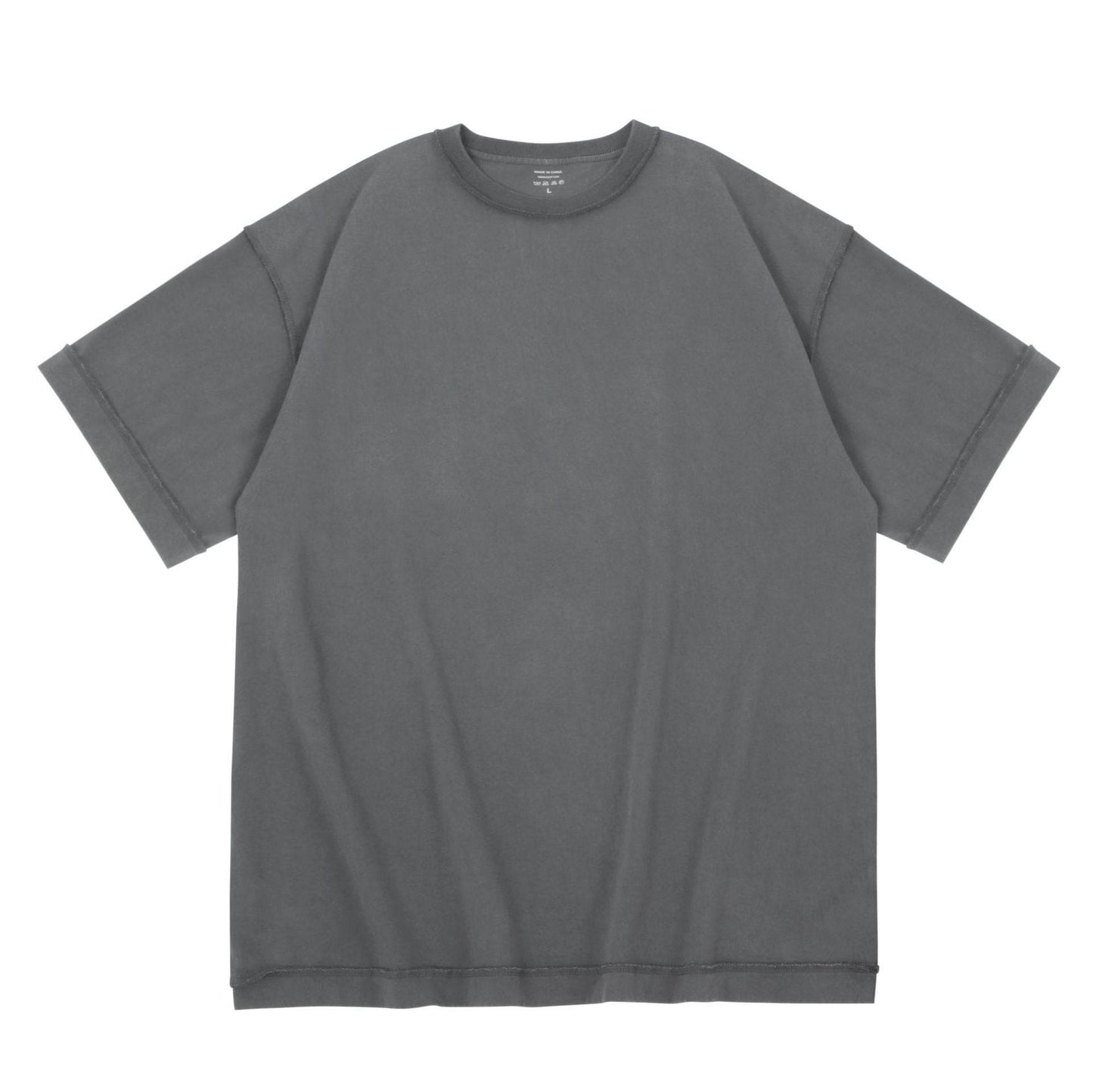 Heavy-duty Washed Reverse Short-sleeved Men Grey 240G MuddyStock