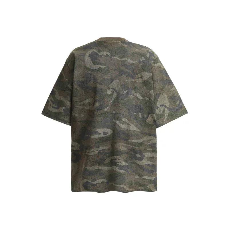 Distressed Camouflage Patchwork Short Sleeve T-Shirt For Men And Women | MuddyStock Originals