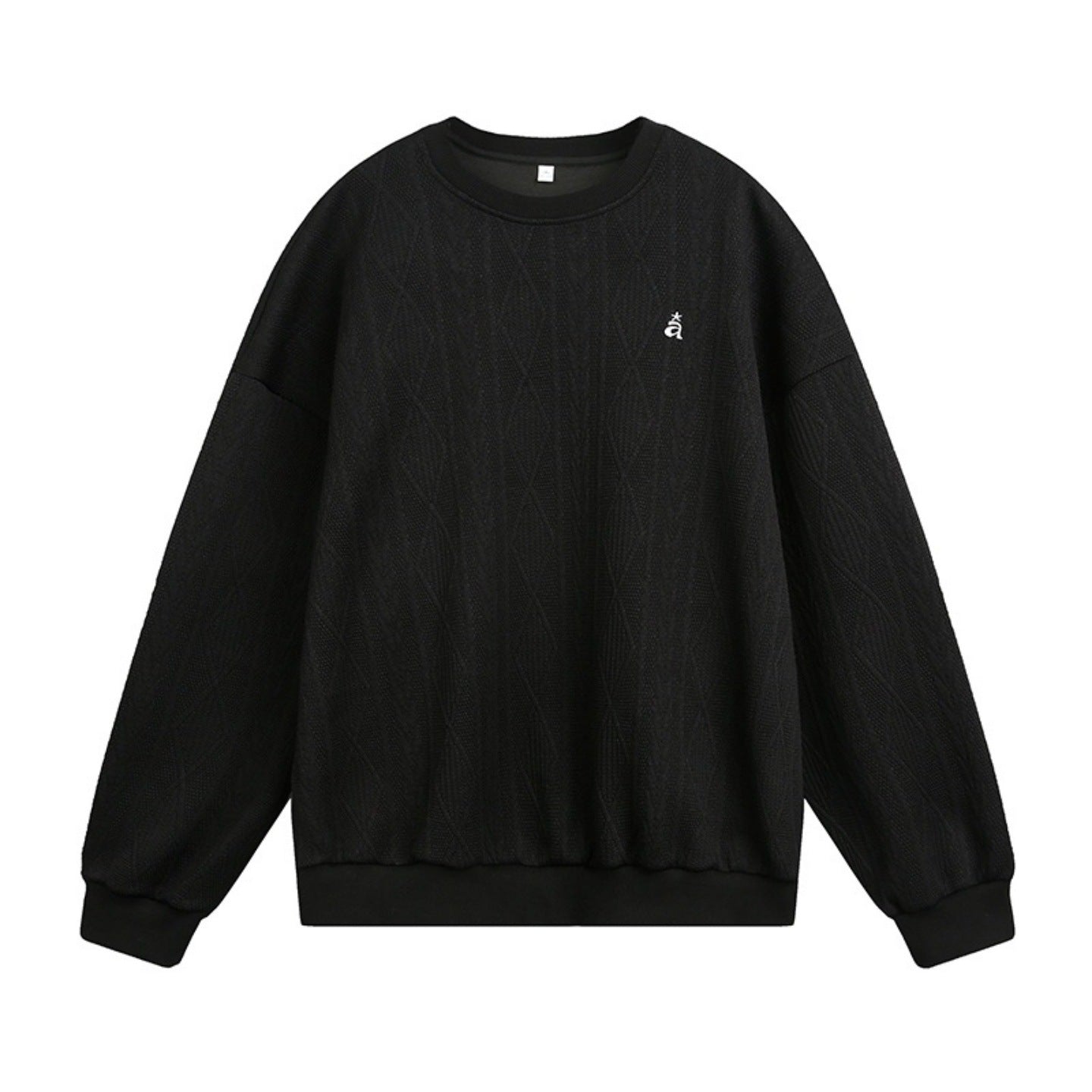 Round neck sweatshirt with embroidered for men | MuddyStock Originals Black MuddyStock