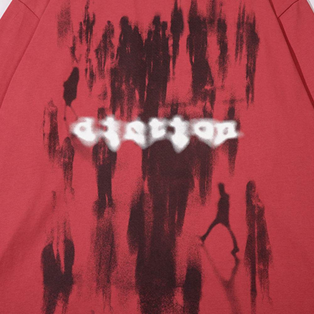 Men's Graffiti Printing Long-sleeved T-shirt For Women MuddyStock