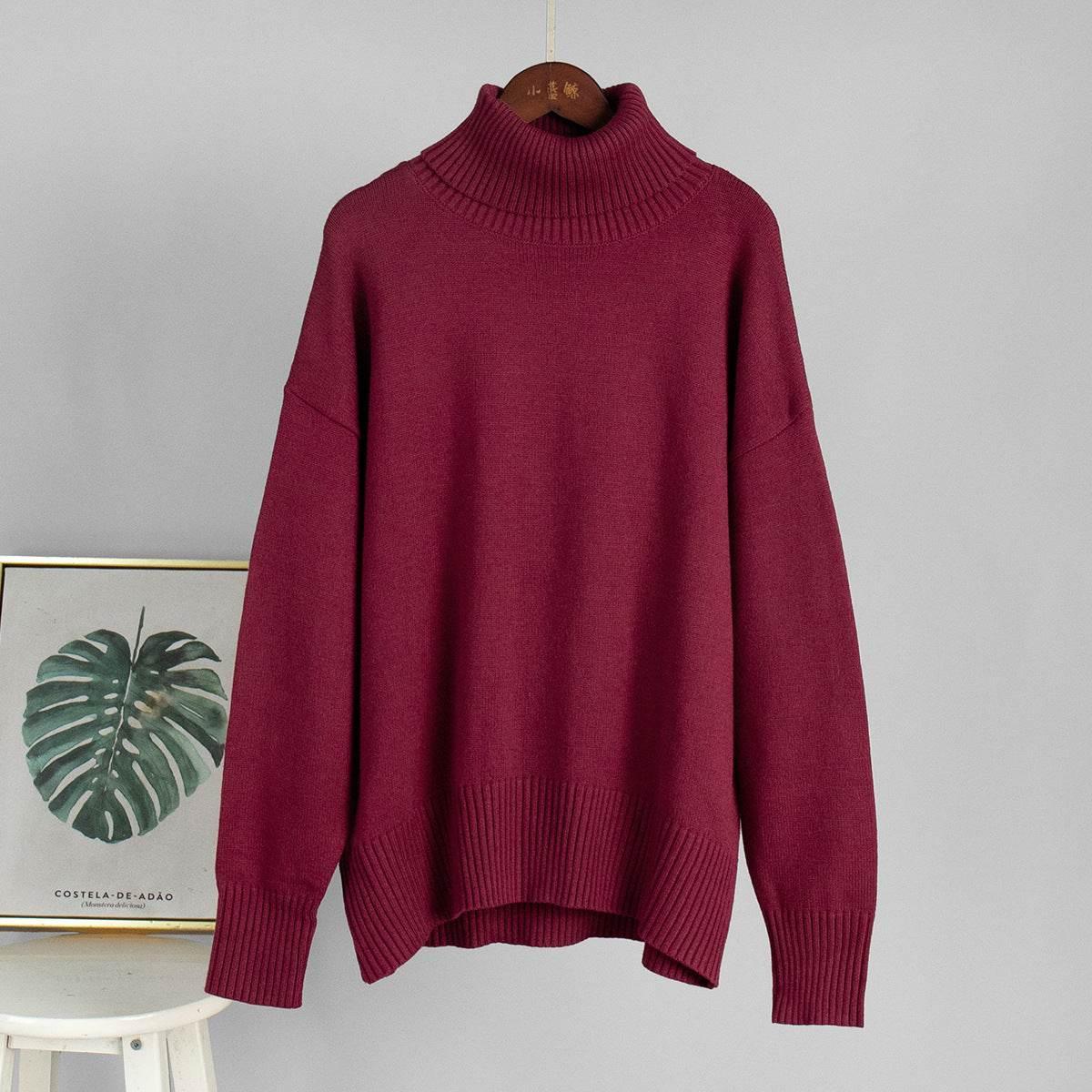 High Neck Sweater For Women | MuddyStock Originals Wine Red