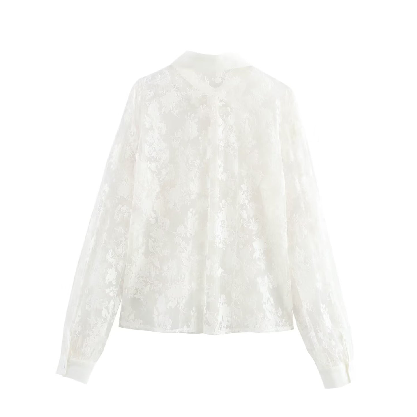 Flip collar see through loose and versatile shirt top for women | MuddyStock Originals MuddyStock