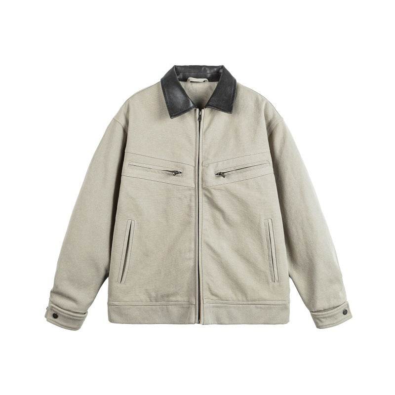 Washed Faded Collar Loose Jacket For Men | MuddyStock Originals