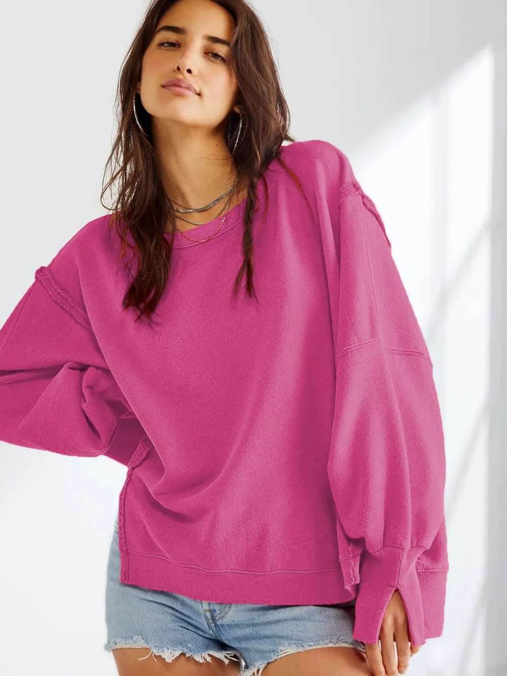Sports base shirt knitted long sleeved top | MuddyStock Originals Hot Pink MuddyStock
