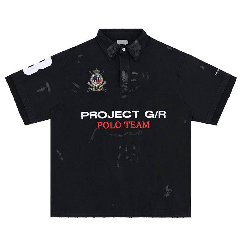Men's Polo T-shirt with Letter Embroidery | MuddyStock Originals MuddyStock
