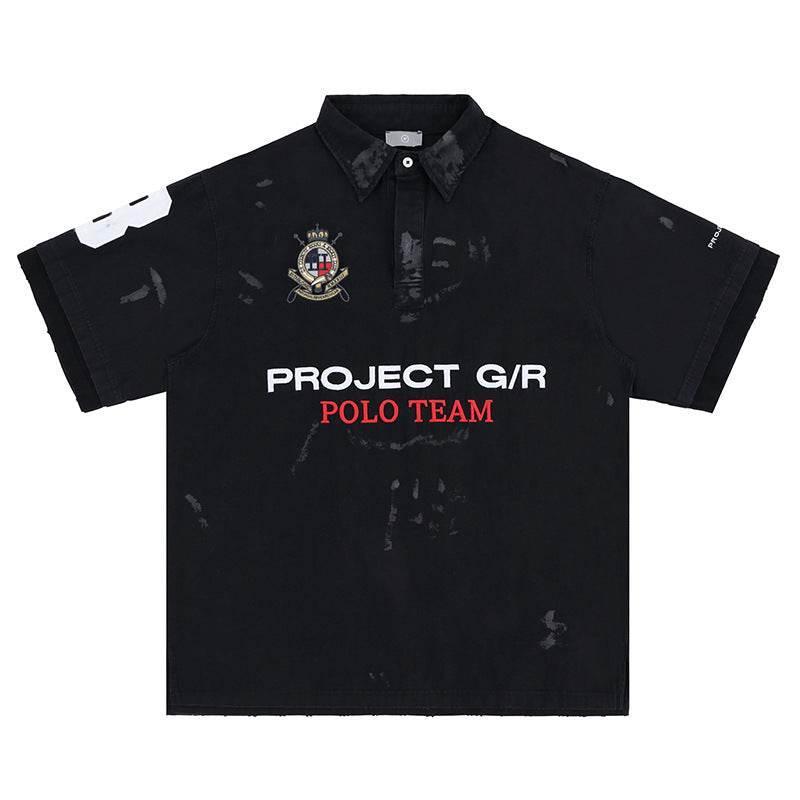 Men's Polo T-shirt with Letter Embroidery | MuddyStock Originals