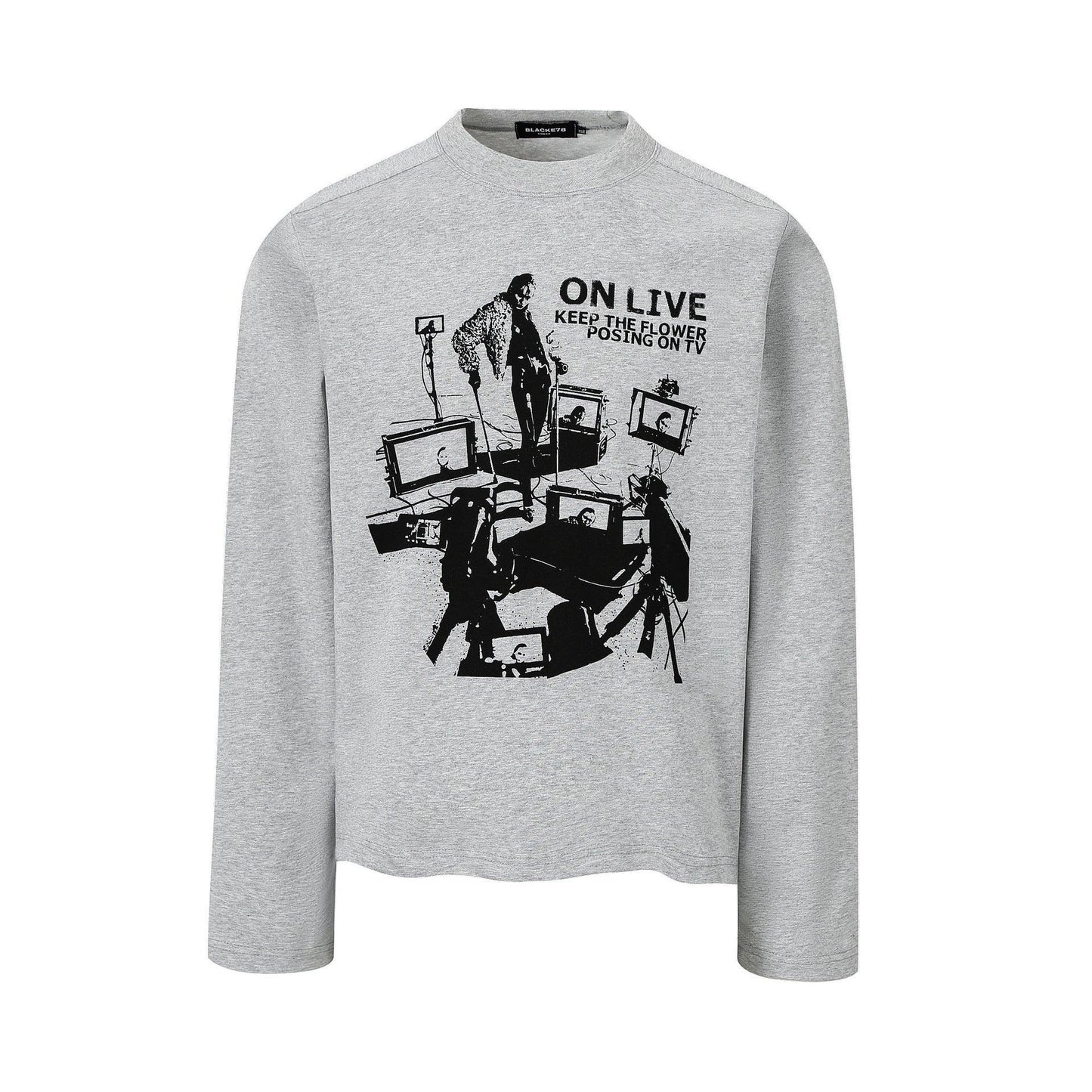 Street Style Unique Pattern Casual Loose Long Sleeve T-Shirt For Men And Women | MuddyStock Originals Gray eprolo