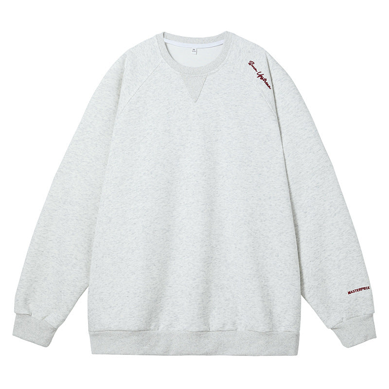 Round neck hoodie men's American letter embroidered | MuddyStock Originals White Gray MuddyStock