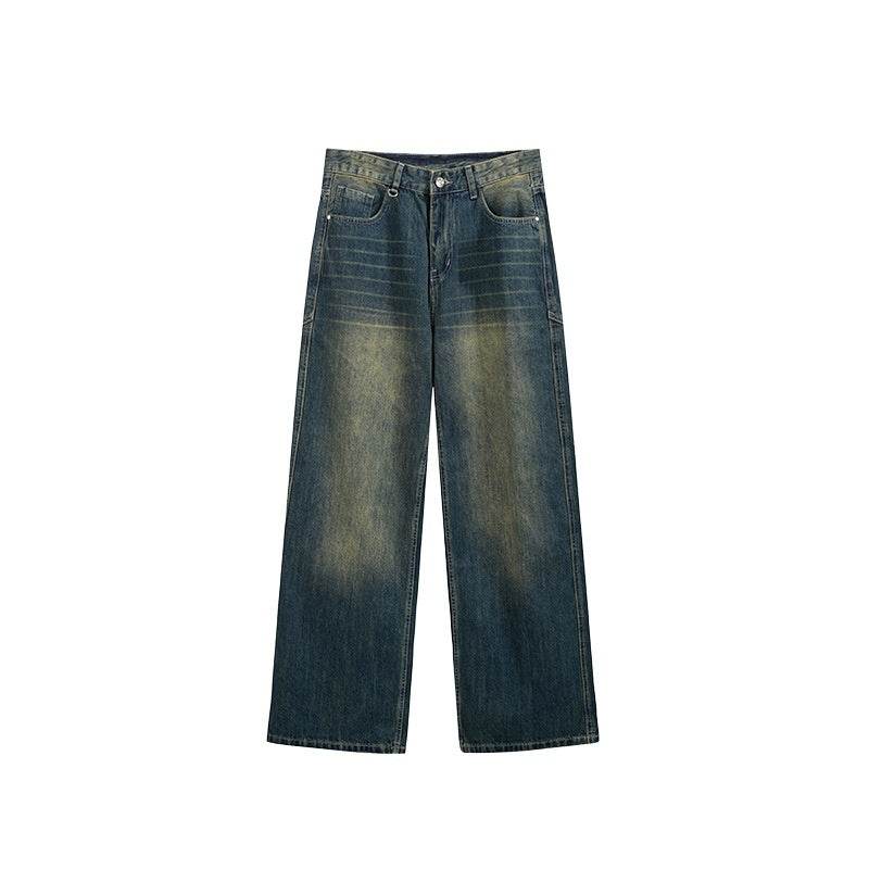 Washed Cut Wide Leg Jeans Men MuddyStock
