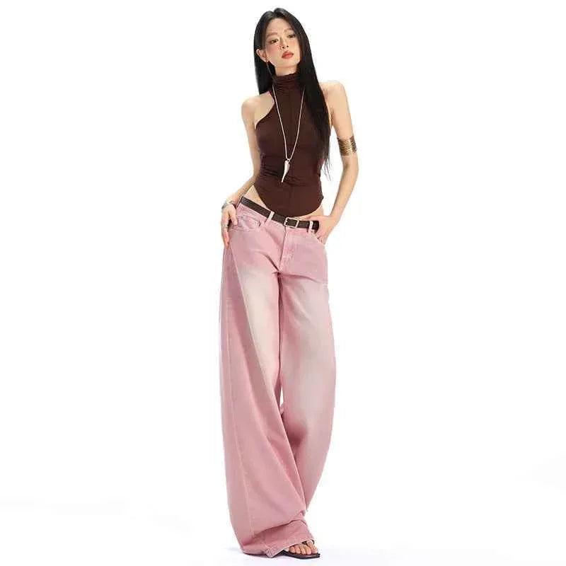 Women's Low-Waist Loose Fit Straight Leg Casual Pants | MuddyStock Originals