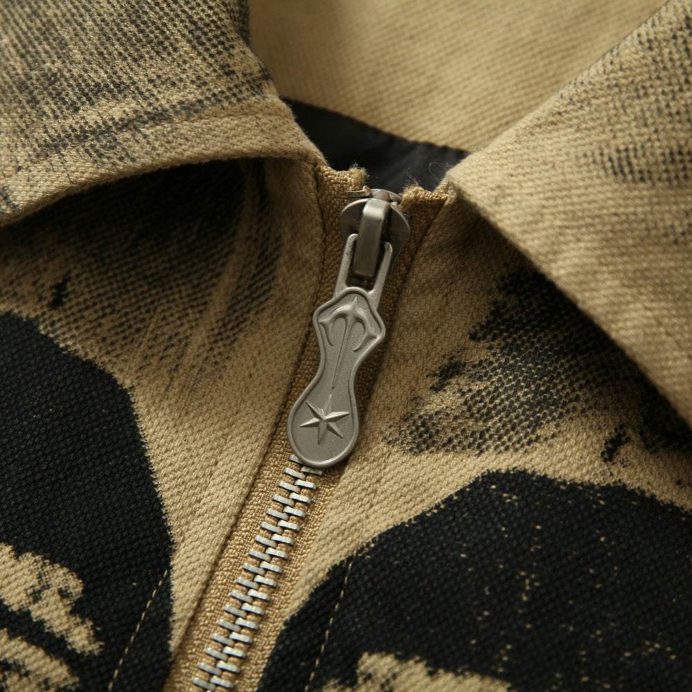 American Retro Graffiti And Badge Decoration Stitching Jacket For Men MuddyStock