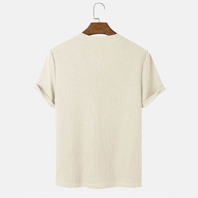 Men Summer Solid Color Round Neck Basic T-Shirts MuddyStock