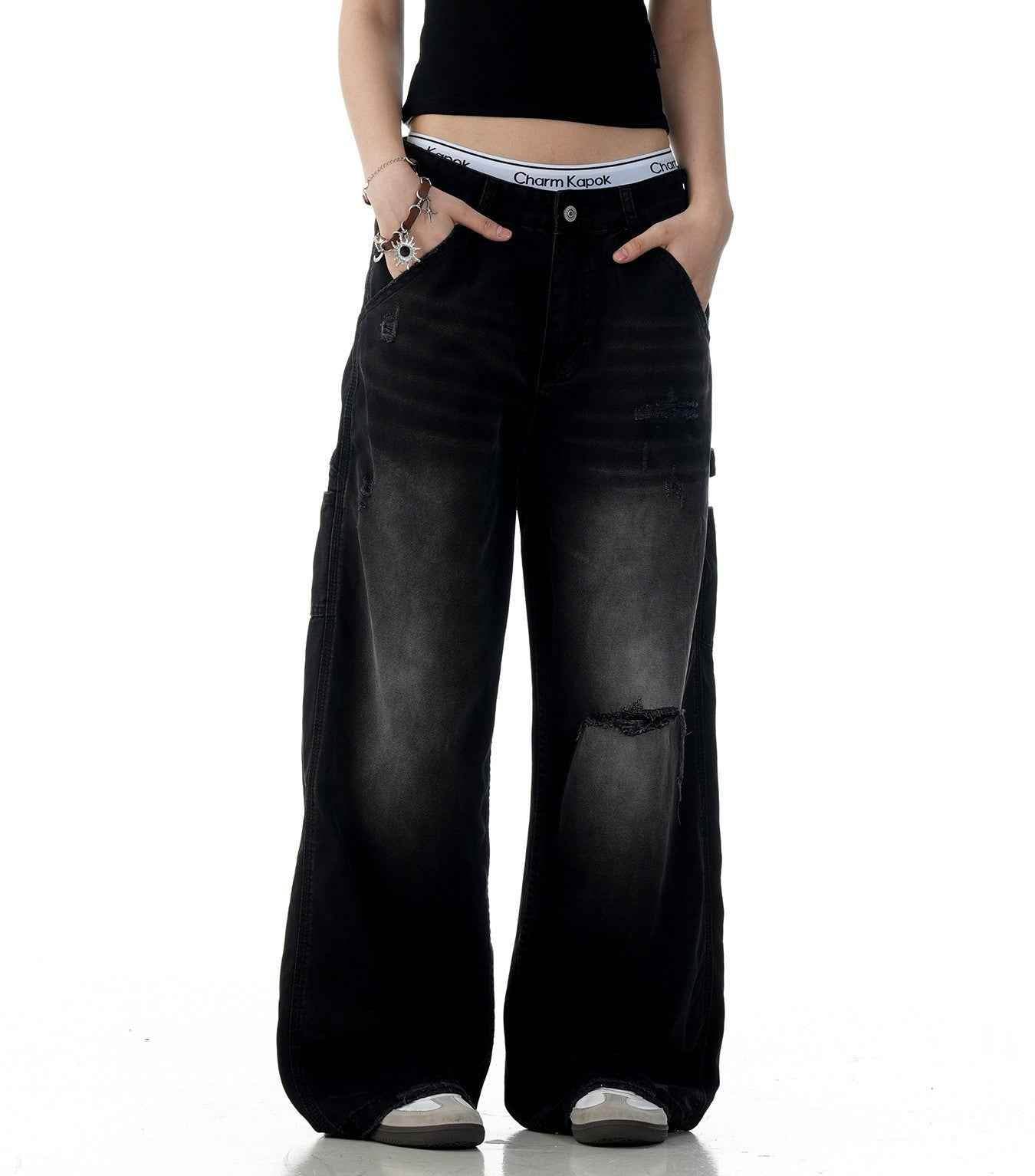 American Retro Tattered Jeans For Men And Women MuddyStock