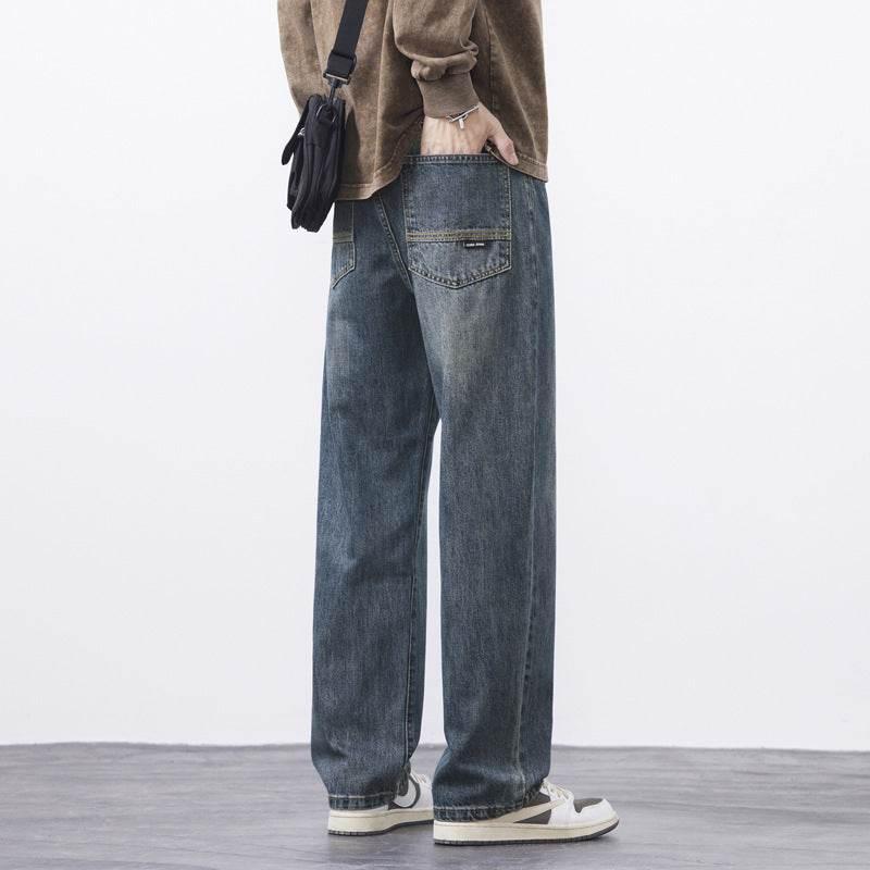Retro Nostalgic Straight Jeans For Men Spring And Summer Retro Blue