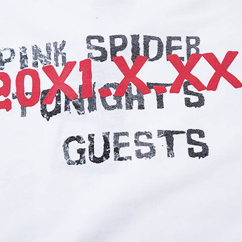 Spider Letter Print Short-sleeve For Men And Women MuddyStock