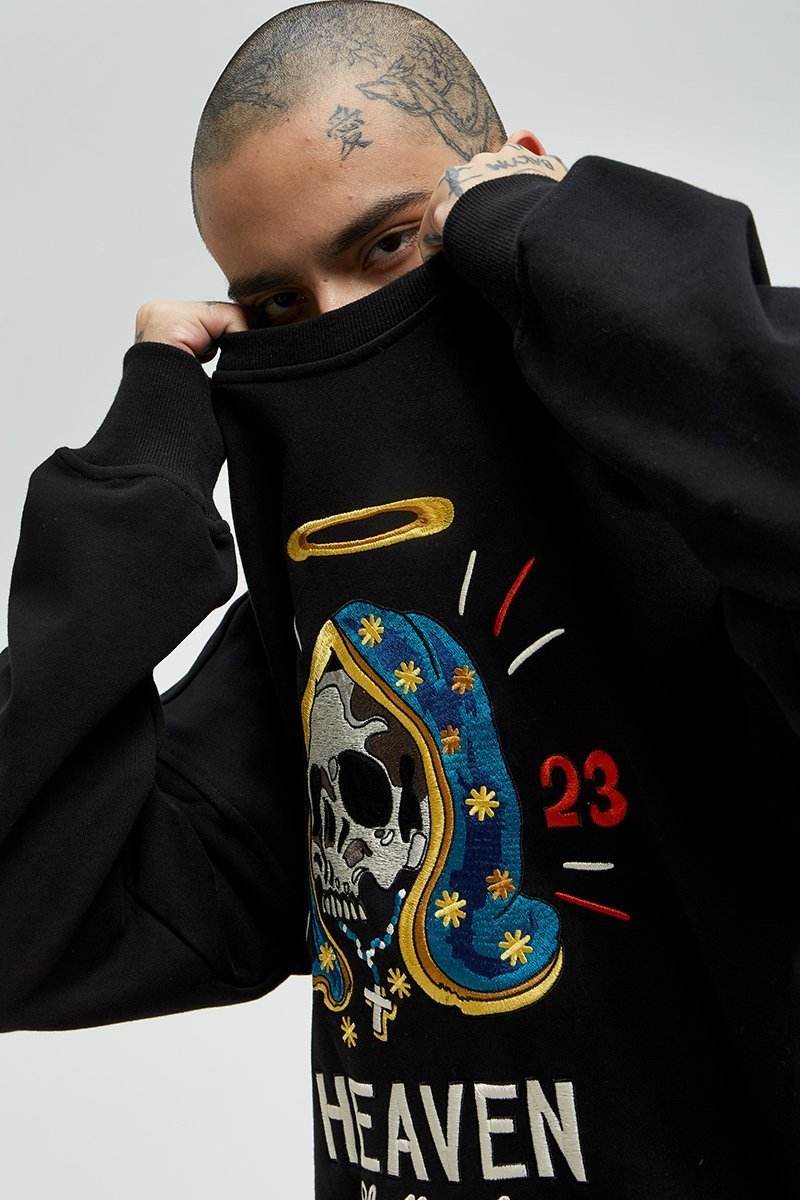 Retro motorcycle skeleton gangster high street sweater For Men MuddyStock