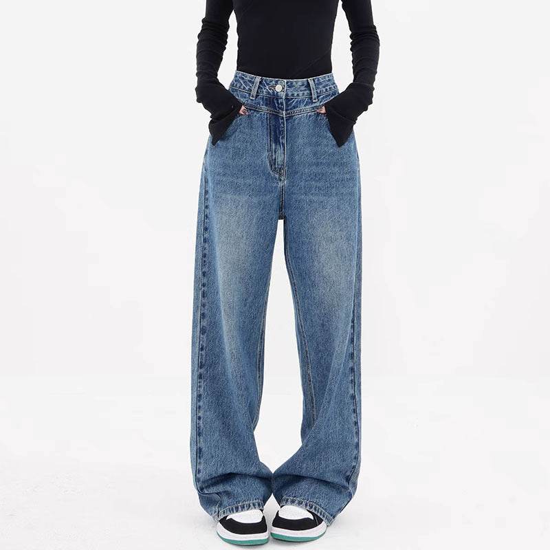 Women's Autumn Niche Loose Wide Leg Leisure Jeans MuddyStock