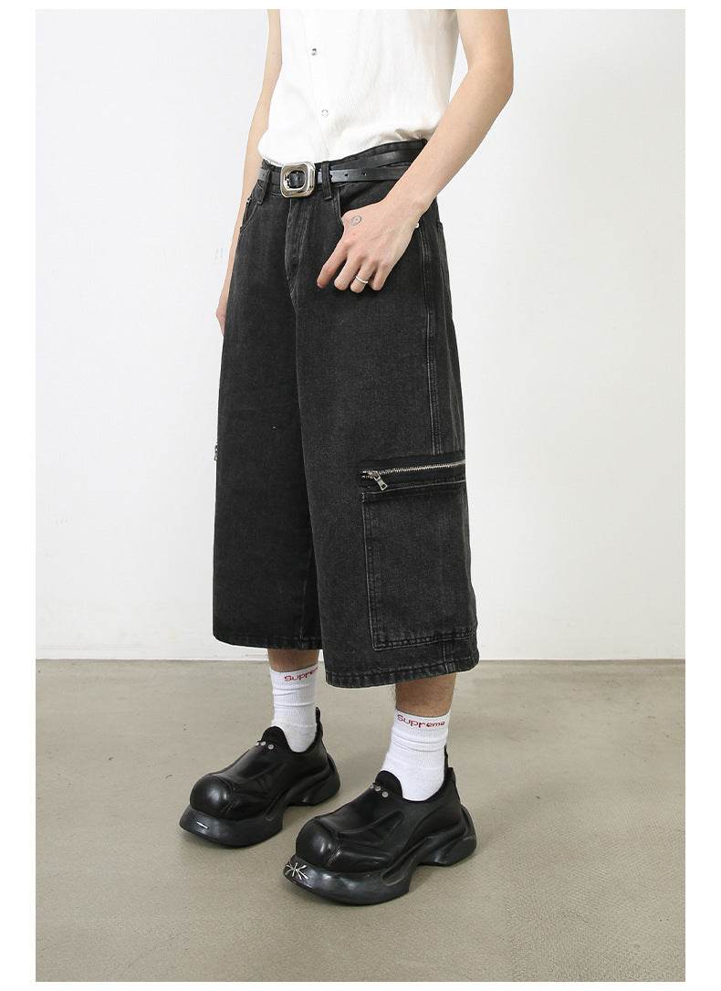 Workwear Denim Shorts New Loose Street Personalized Cropped Pants MuddyStock