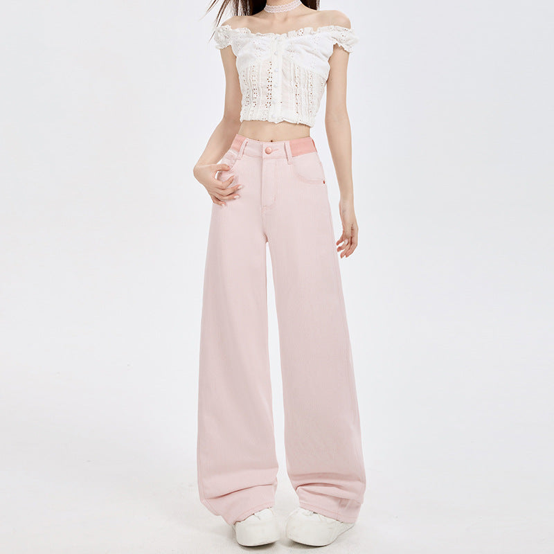 Women High-Waist Slimming Loose Straight Ankle-Length Pants | MuddyStock Originals Cherry Blossom Pink Extended MuddyStock