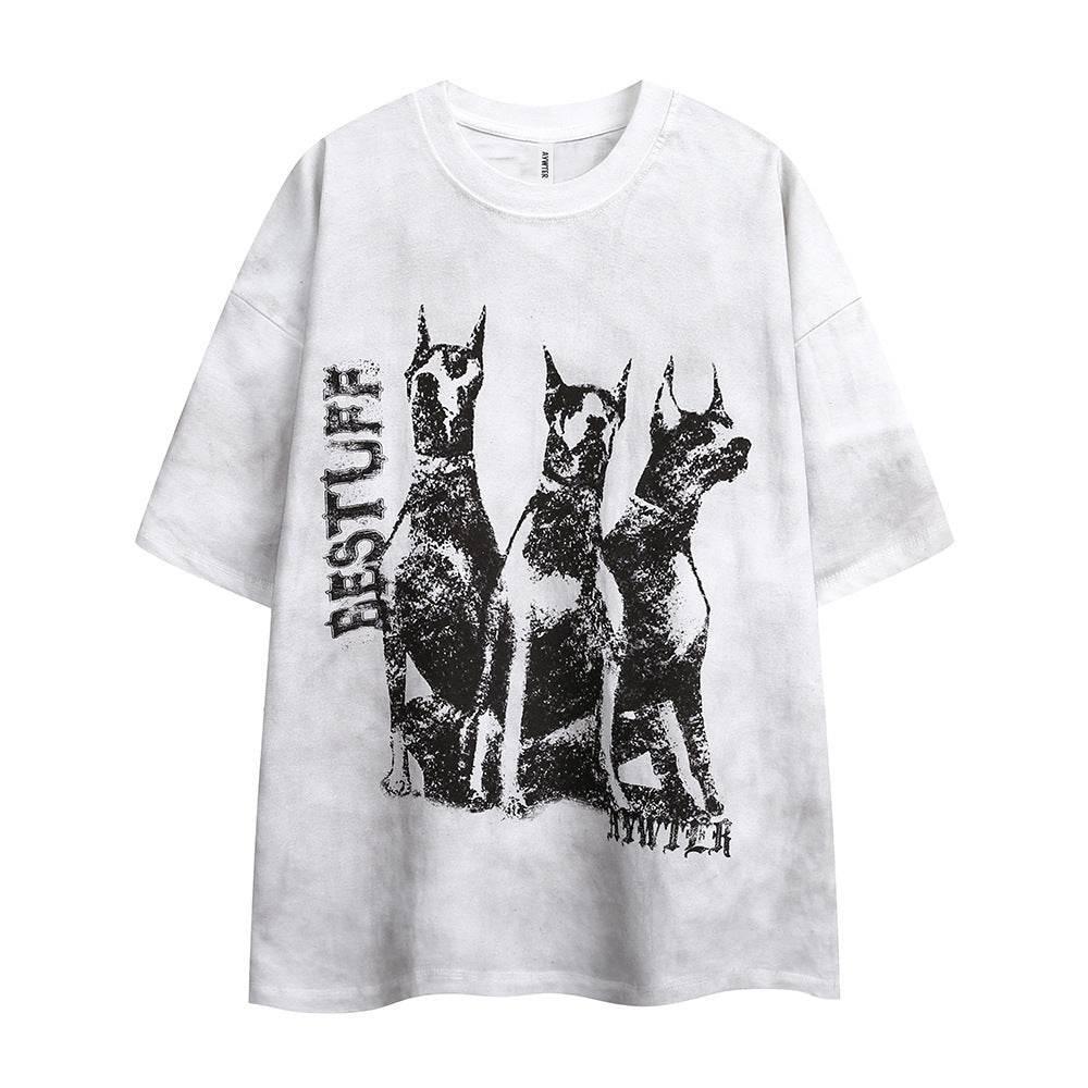 Doberman Pinscher Distressed T-shirt For Women White