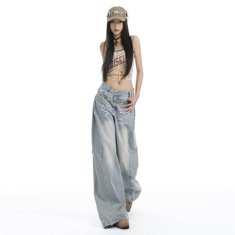 Women's Washed High Waist Wide Leg Jeans | MuddyStock Originals MuddyStock