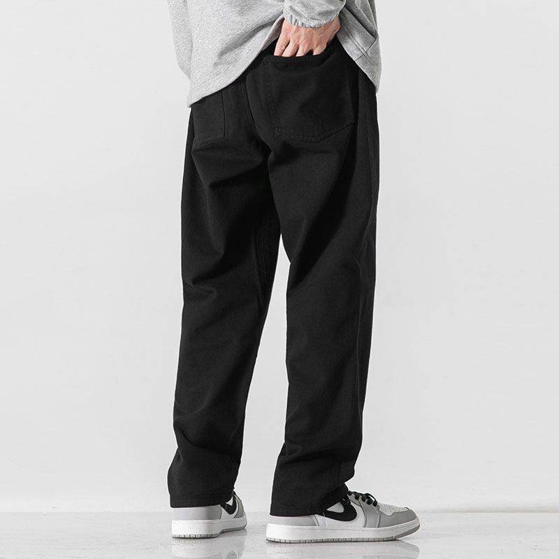 Retro Solid Color Loose Straight Trousers MuddyStock